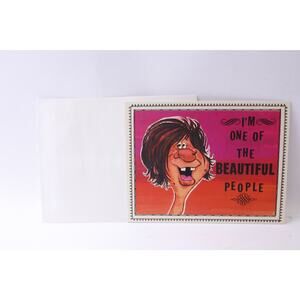 One Of The Beautiful People, Funny Face, Unused 70s Postcard, Charm Craft,